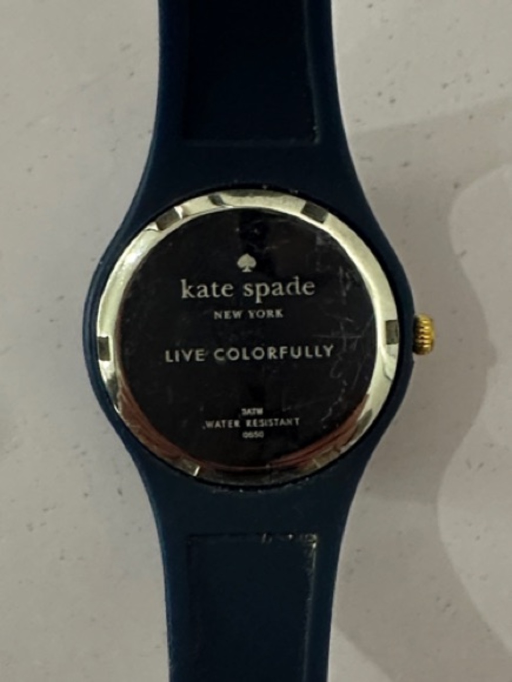 kate spade Navy and Gold Silicone Band Watch - Picture 4 of 4